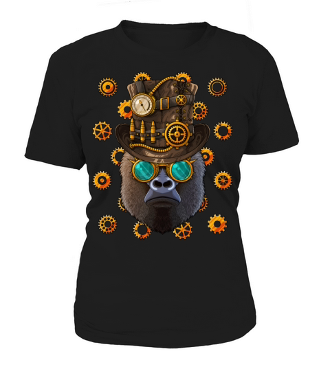 Steampunk Gorilla Medieval Victorian Steam Powered Women's T-Shirt