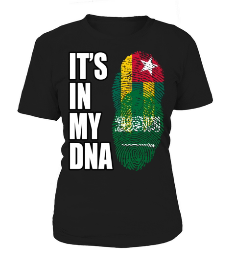 Togolese And Saudi Arabian Mix Heritage DNA Flag Women's T-Shirt