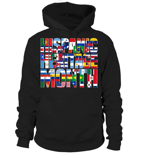 Hispanic Heritage Month Spanish Countries Flags Hoodie Unisex