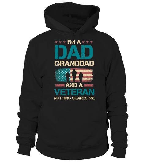 Mens Grandpa Granddad Veteran USA Flag Vintage Themed T-Shirt Hoodie Unisex