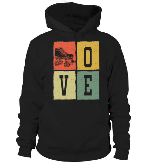 Retro Love Skating Board Skate Skater Skateboard Hoodie Unisex