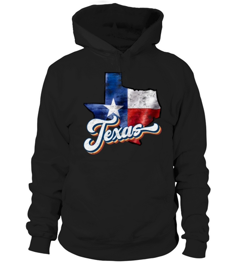 Retro State of Texas Flag Map Hoodie Unisex