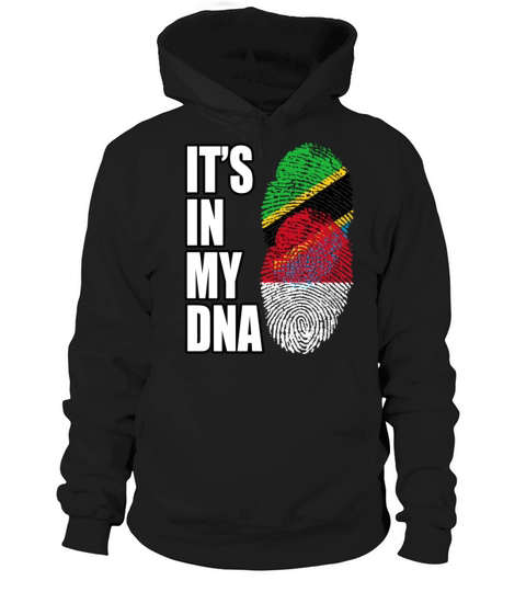 Tanzanian And Indonesian Vintage Heritage DNA Flag Hoodie Unisex