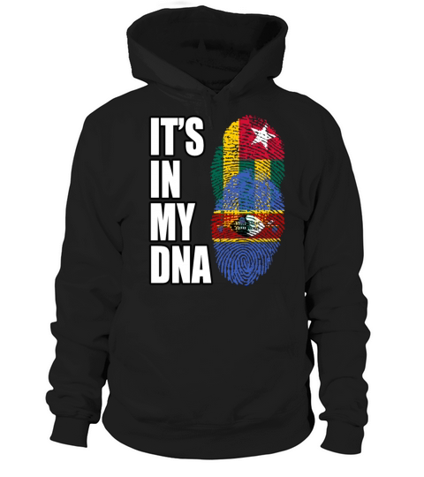Togolese And Swazi Mix Heritage DNA Flag Hoodie Unisex