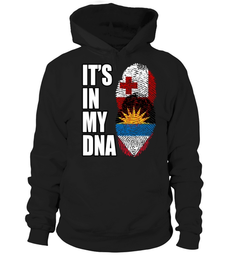 Tongan And Antiguan Mix Heritage DNA Flag Hoodie Unisex