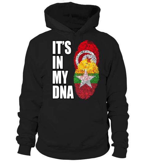 Tunisian And Burmese Mix Heritage DNA Flag Hoodie Unisex