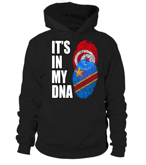Tunisian And Congolese Mix Heritage DNA Flag Hoodie Unisex