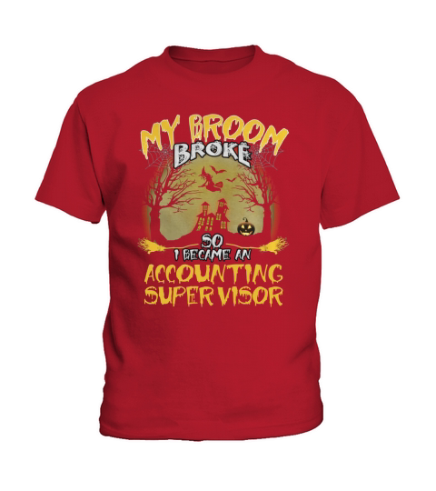 ACCOUNTING SUPERVISOR Broom Halloween Kids T-Shirt