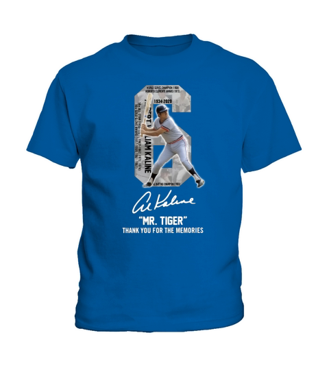Albert William Kaline Signature Mr Tiger Thank You For The Memories shirt Kids T-Shirt