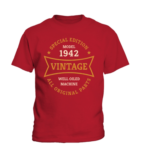 Born 1942 Vintage 80 Year Old 80th Birthday Gifts Kids T-Shirt