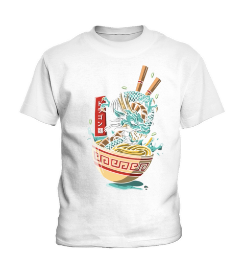 Dragon with ramen noodles Kids T-Shirt