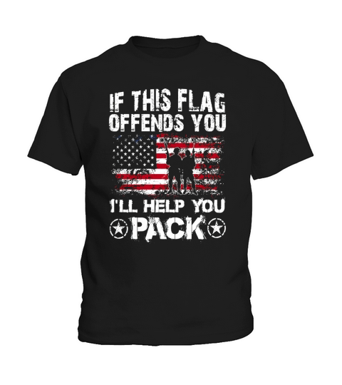 If This Flag Offends You Leave TShirt Proud USA Veteran Kids T-Shirt