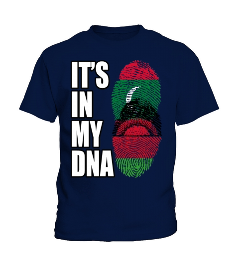 Maldivian And Malawian Mix Heritage DNA Flag Kids T-Shirt
