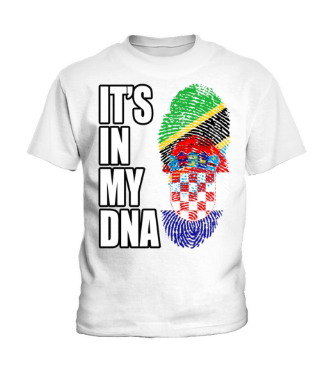 Tanzanian And Croatian Vintage Heritage DNA Flag Kids T-Shirt