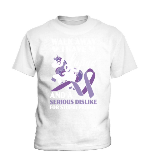 Walk Away I Have Lupus Unicorn Lupus Awareness Kids T-Shirt