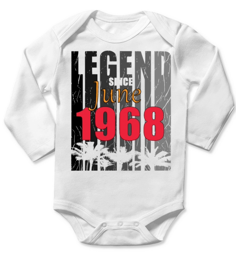 1968 vintage born in June gift Long Sleeve Baby One-Piece