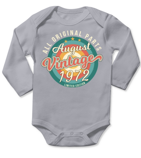 50th Anniversary Of August 1972 Long Sleeve Baby One-Piece