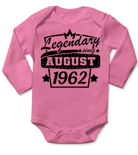 60th Birthday August 1962 Retro Gift Ideas Long Sleeve Baby One-Piece