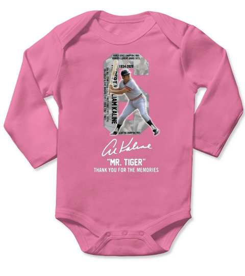 Albert William Kaline Signature Mr Tiger Thank You For The Memories shirt Long Sleeve Baby One-Piece