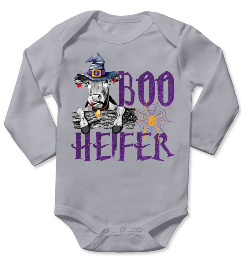 Boo Heifer Funny Halloween Cow Farm Girls Women Long Sleeve Baby One-Piece