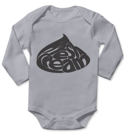 cream band Long Sleeve Baby One-Piece