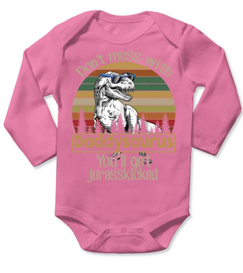 DADDYSAURUS Retro Vintage Long Sleeve Baby One-Piece