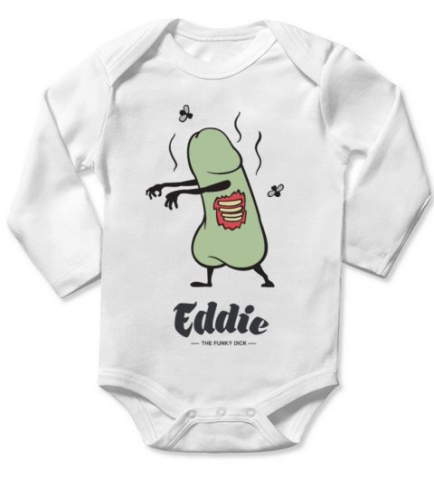 Eddie Funky Zombie Dick Long Sleeve Baby One-Piece