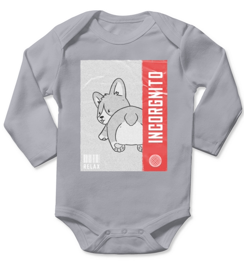 Funny Corgi Pun Quote Incorgnito Long Sleeve Baby One-Piece