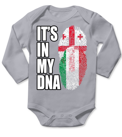 Georgian And Italian Mix Heritage DNA Flag Long Sleeve Baby One-Piece