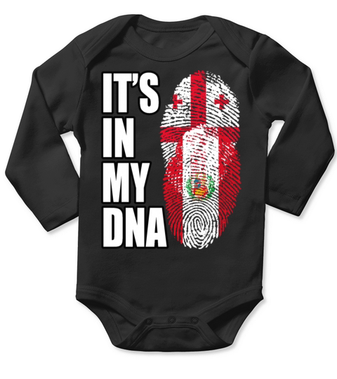 Georgian And Peruvian Mix Heritage DNA Flag Long Sleeve Baby One-Piece