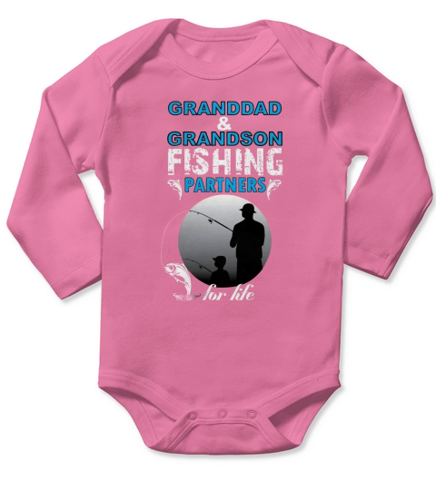 Granddad   Grandson Fishing Partners For Life Long Sleeve Baby One-Piece