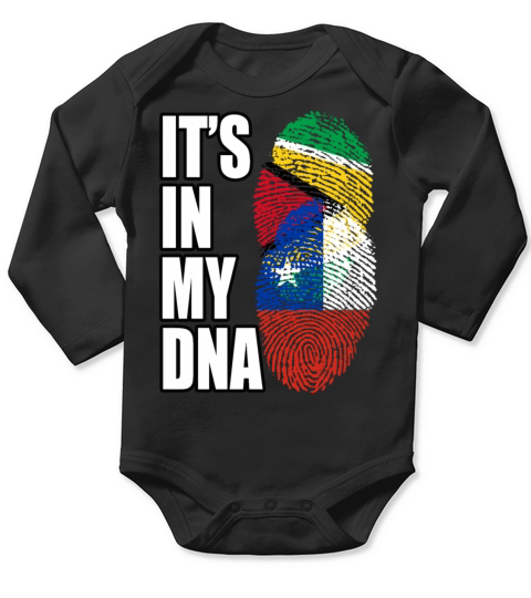 Guyanese And Chilean Mix Heritage DNA Flag Long Sleeve Baby One-Piece