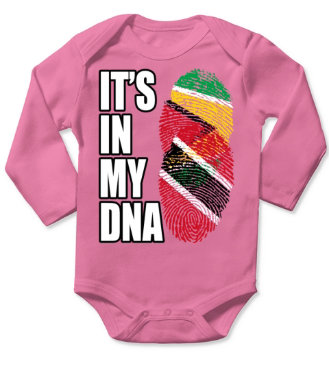 Guyanese And Trinidad Tobago Mix Heritage DNA Flag Long Sleeve Baby One-Piece