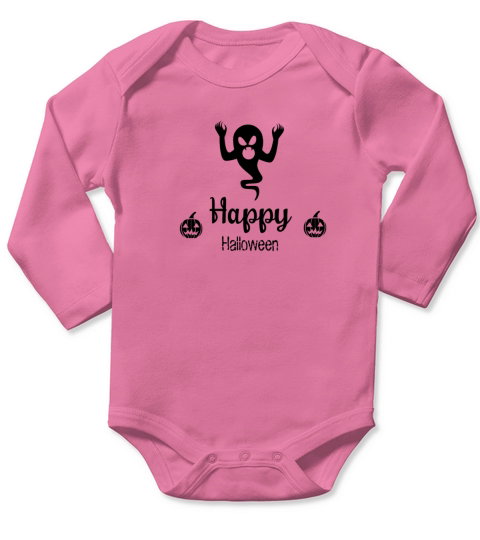 happy halloween ghost funny nightmare Long Sleeve Baby One-Piece