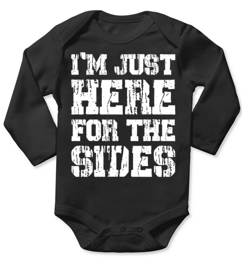 Happy Thanks Vegan - Im Just Here For The Sides Long Sleeve Baby One-Piece