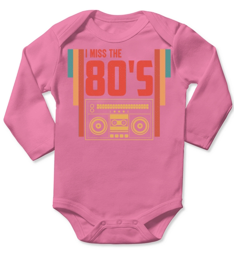 I Miss The 80s Retro Vintage Eighties Music Long Sleeve Baby One-Piece