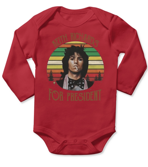 Keith Richards for President Long Sleeve Baby One-Piece