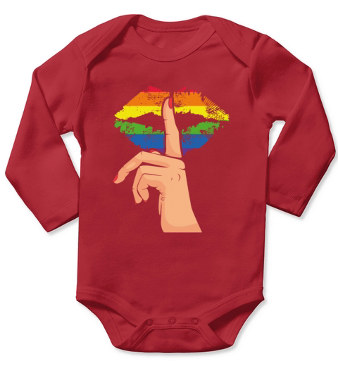 LGBT Rainbow Flag Lips Gay Rights Activist Pride Long Sleeve Baby One-Piece