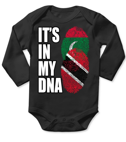 Maldivian And Trinidad Tobago Mix Heritage DNA Fla Long Sleeve Baby One-Piece