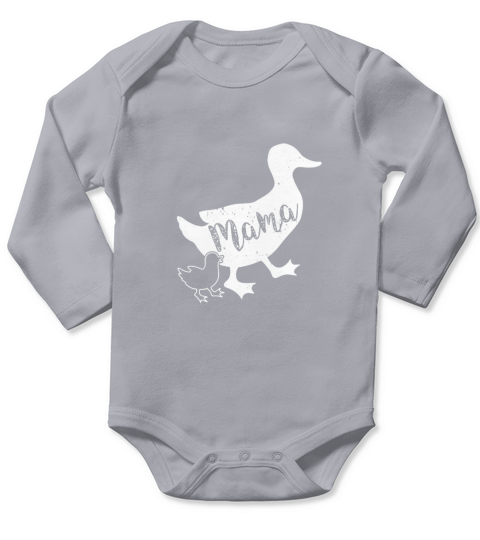 Mama Mother Duck T-Shirt Long Sleeve Baby One-Piece