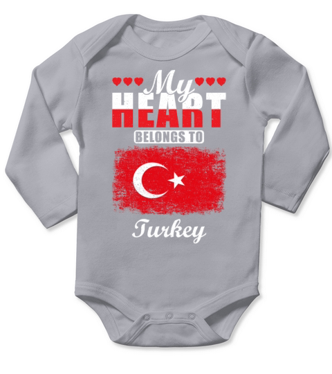 My Heart Belongs to Turkey Long Sleeve Baby One-Piece