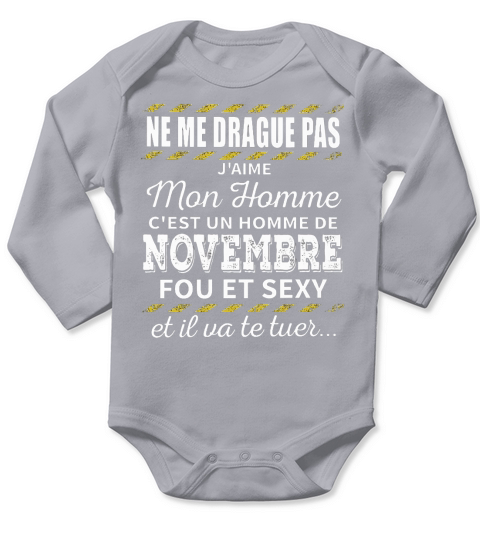 Ne me drague pas jaime mon homme - Coffee Mug (colored) Long Sleeve Baby One-Piece
