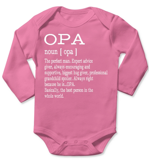 Opa Definition Grandpa Fathers Day Long Sleeve Baby One-Piece