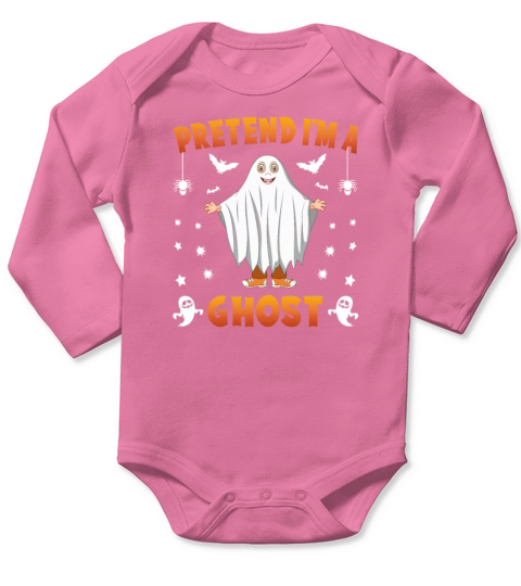 Pretend Im A Ghost Funny Lazy Halloween Costume Long Sleeve Baby One-Piece