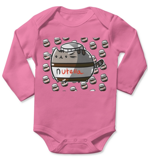 Pusheen Cat Loves  Nutella Long Sleeve Baby One-Piece