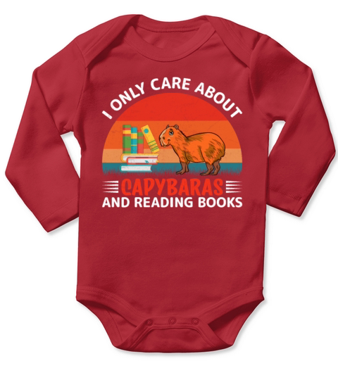 Retro Rodent - I Only Care About Capybaras Long Sleeve Baby One-Piece