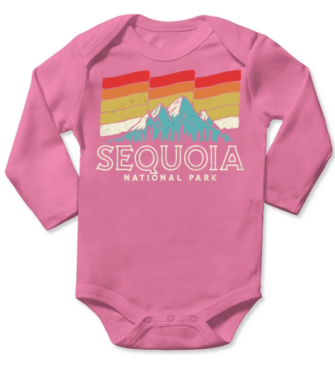 Retro Sequoia National Park Vintage Long Sleeve Baby One-Piece