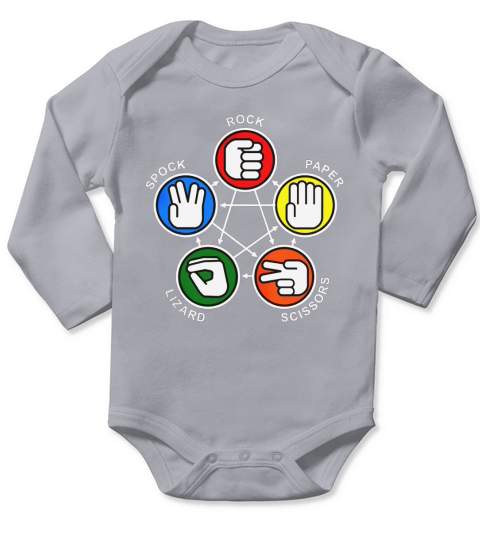 Spock  Rock Paper Lizard Long Sleeve Baby One-Piece