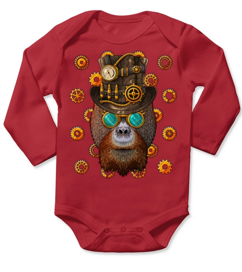 Steampunk Orangutan Medieval Victorian Steam Power Long Sleeve Baby One-Piece
