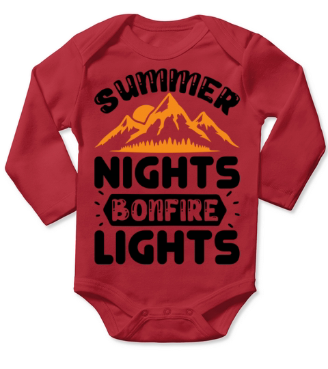 Summer nights bonfire lights Long Sleeve Baby One-Piece